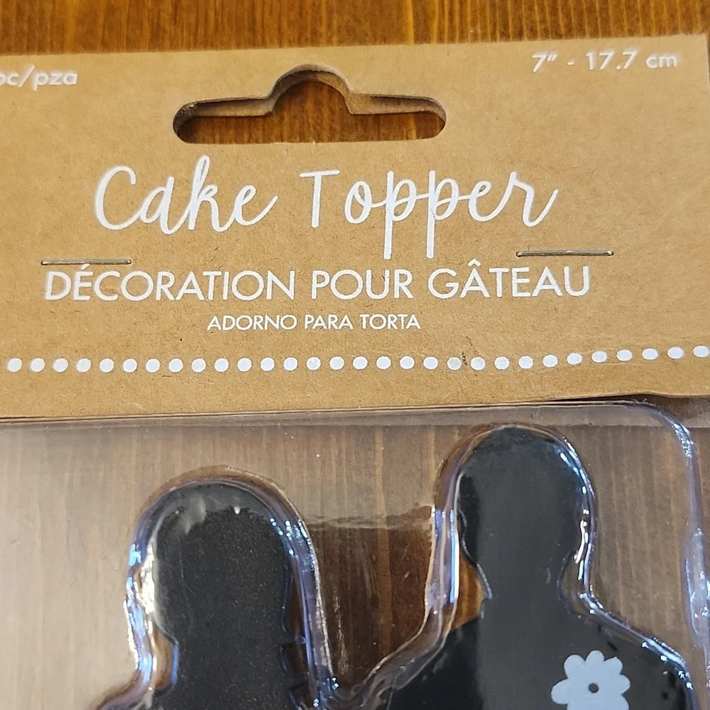 Elegant Black Cake Topper
